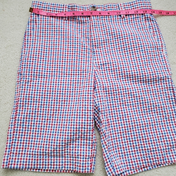 SOLD Vineyard Vines Boys Red, White And Blue Gingham Seersucker Shorts sz14 - Picture 5 of 16